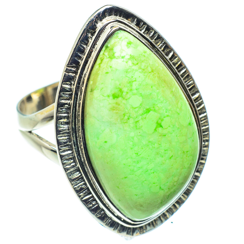 Lemon Chrysoprase Rings handcrafted by Anasilvercos - RING59332