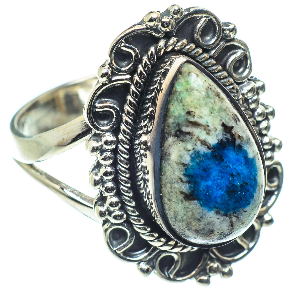 K2 Blue Azurite Rings handcrafted by Anasilvercos - RING59361