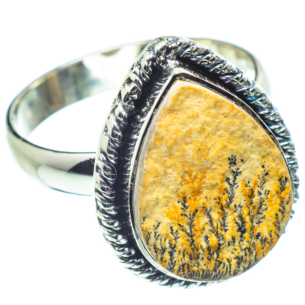 Germany Psilomelane Dendrite Rings handcrafted by Anasilvercos - RING59425