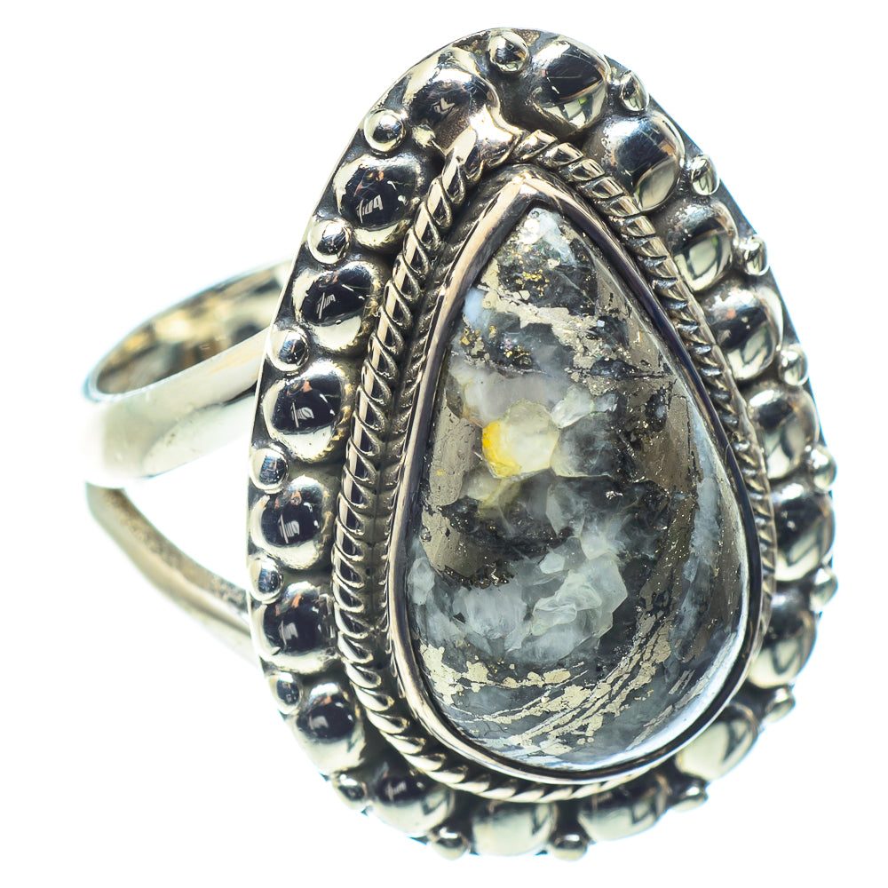 Pyrite Agate Rings handcrafted by Anasilvercos - RING59435