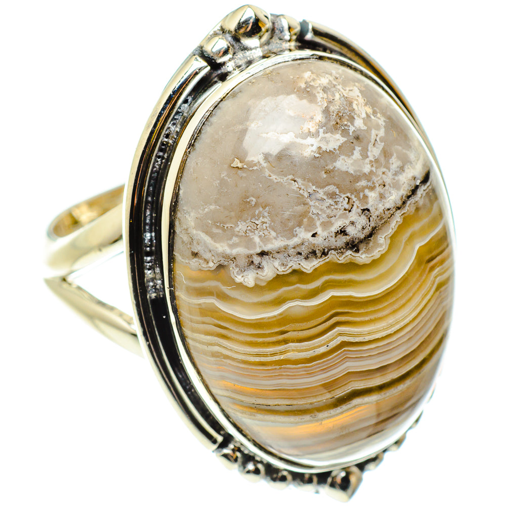 Laguna Lace Agate Rings handcrafted by Anasilvercos - RING59458