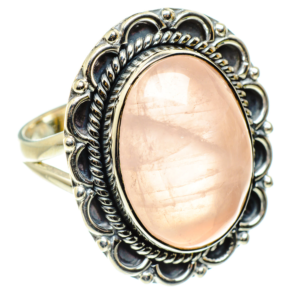 Rose Quartz Rings handcrafted by Anasilvercos - RING59460