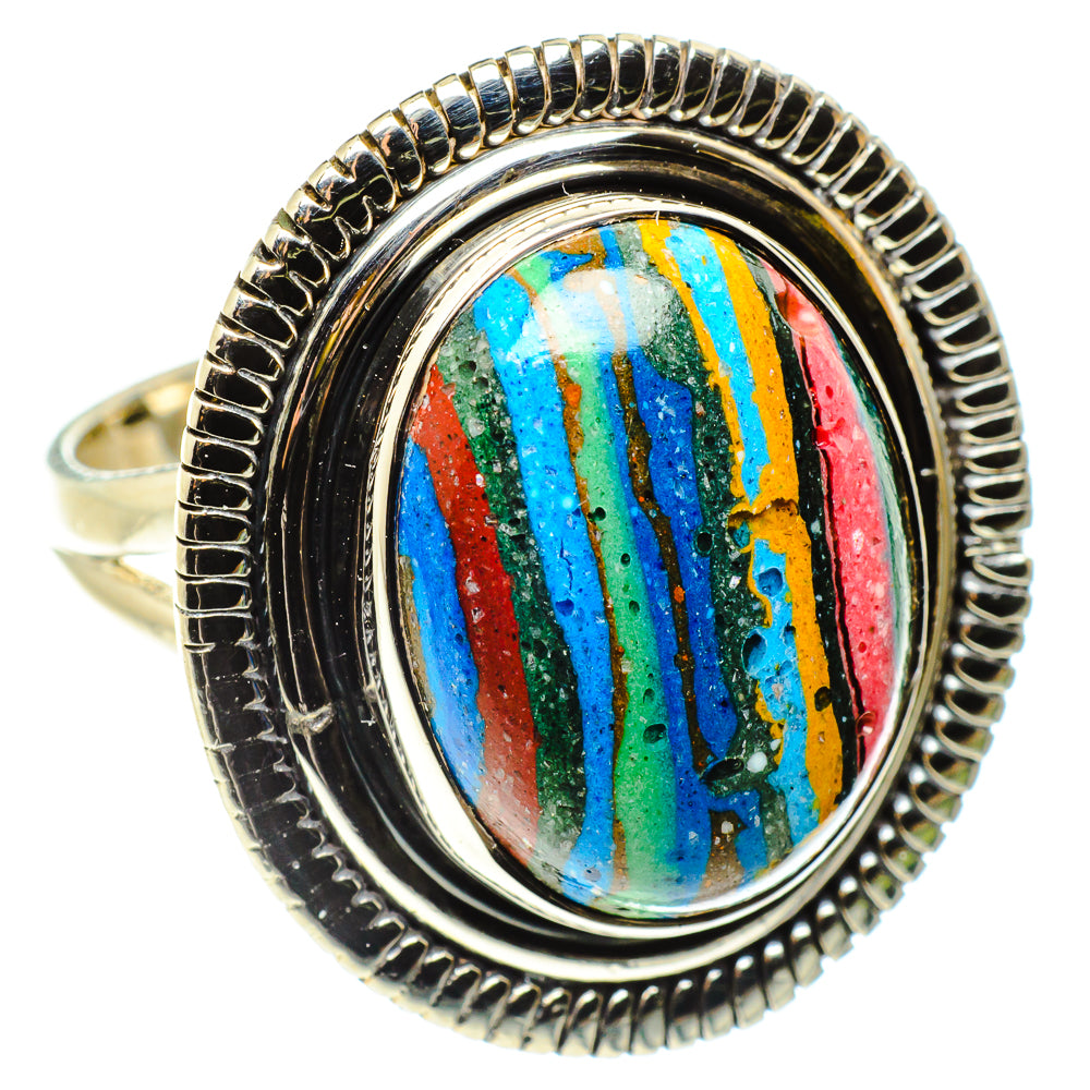 Rainbow Calsilica Rings handcrafted by Anasilvercos - RING59475