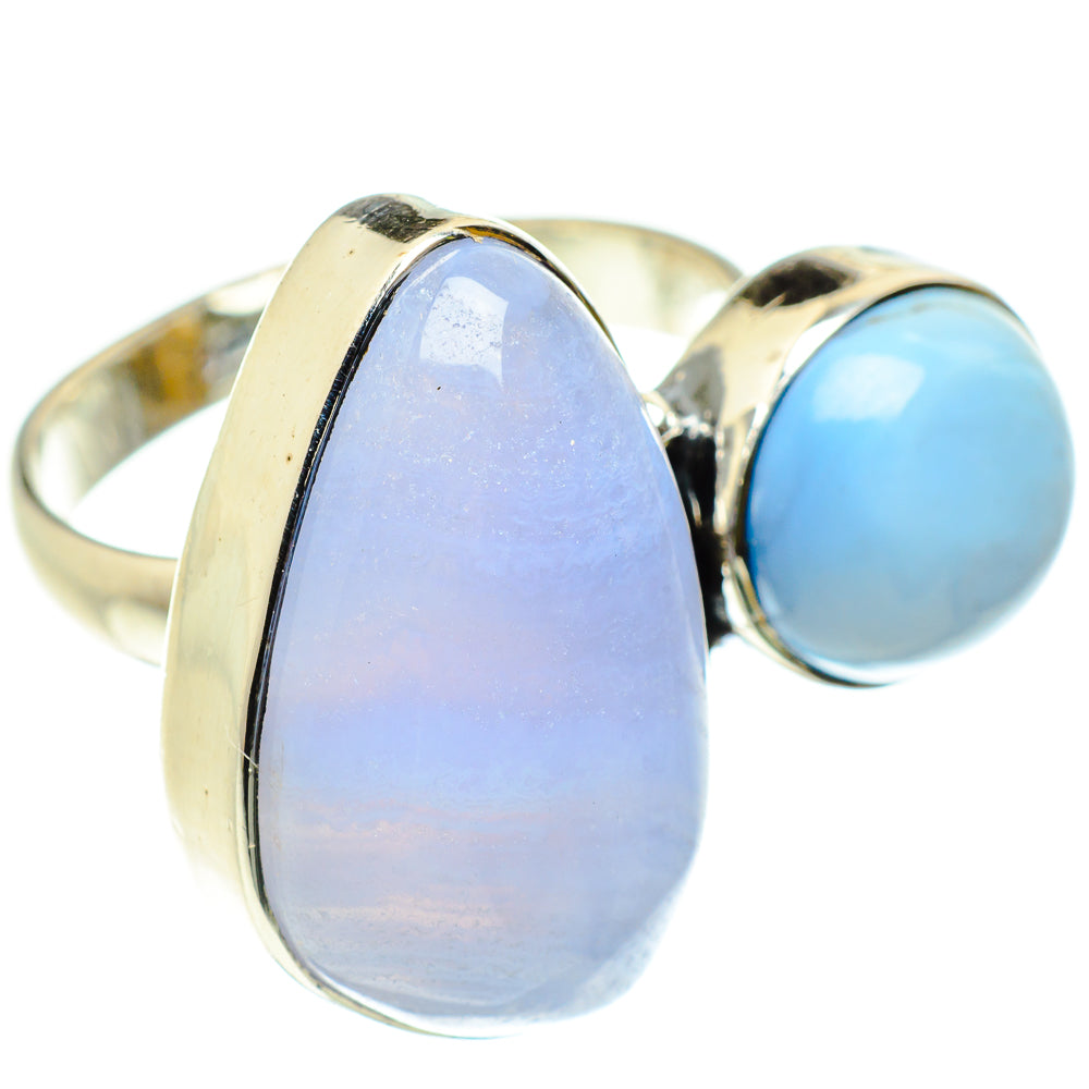 Blue Lace Agate Rings handcrafted by Anasilvercos - RING59484