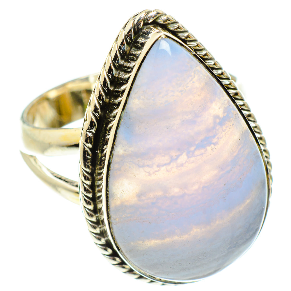 Blue Lace Agate Rings handcrafted by Anasilvercos - RING59491