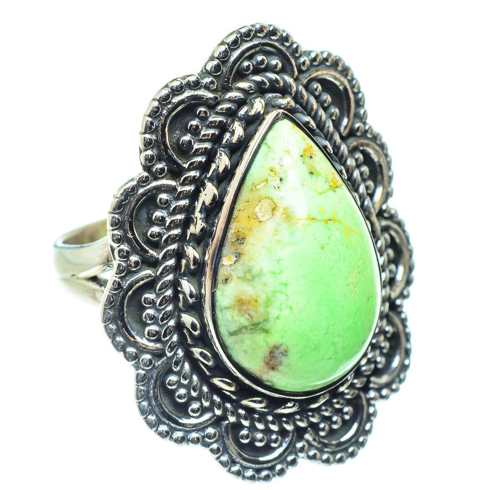Lemon Chrysoprase Rings handcrafted by Anasilvercos - RING59521
