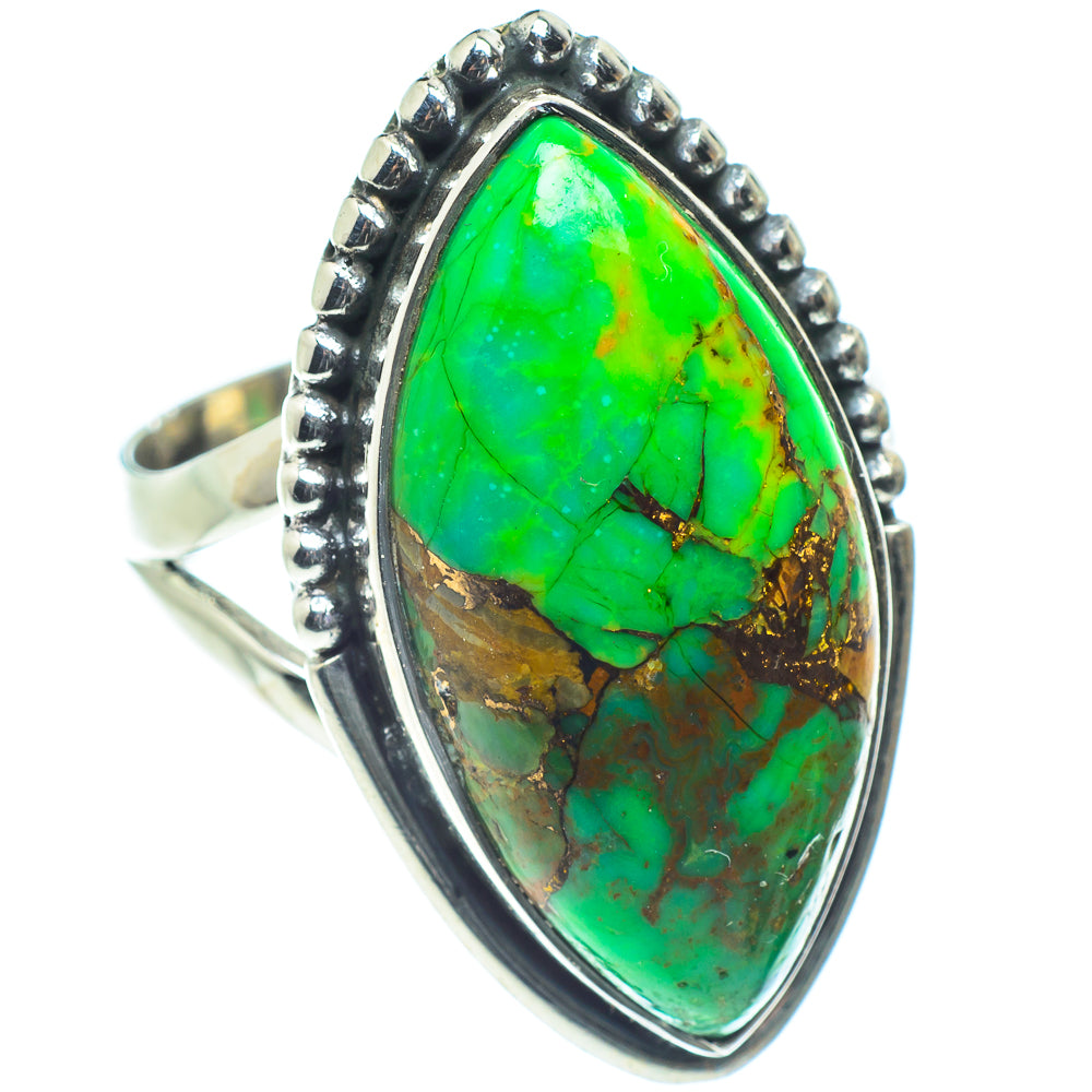 Green Copper Composite Turquoise Rings handcrafted by Anasilvercos - RING59621