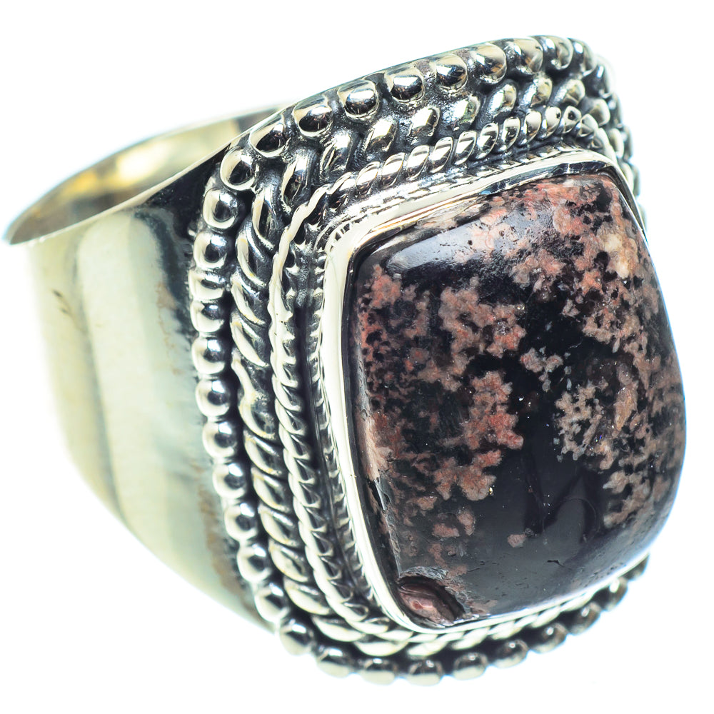 Snowflake Obsidian Rings handcrafted by Anasilvercos - RING59673
