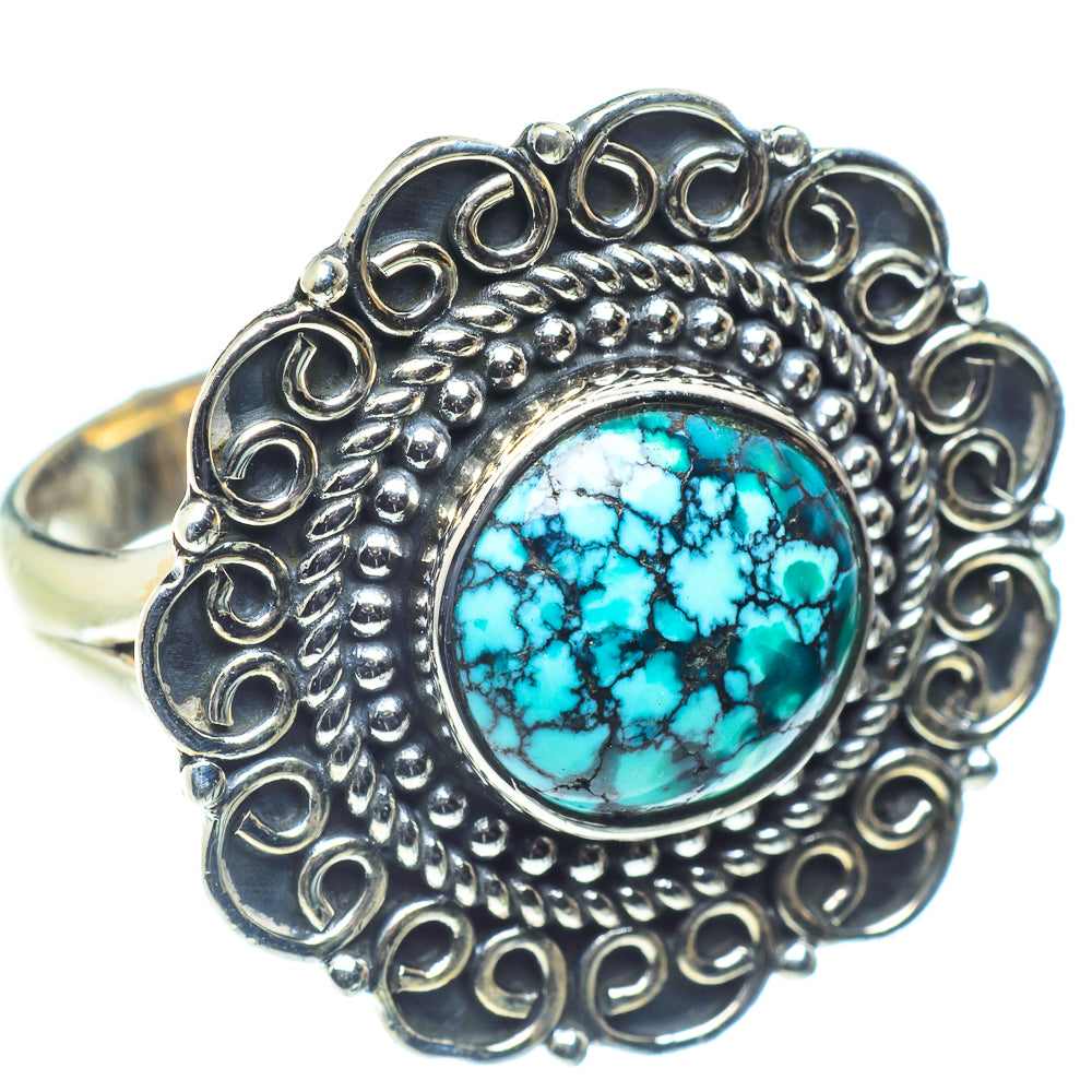 Tibetan Turquoise Rings handcrafted by Anasilvercos - RING59699