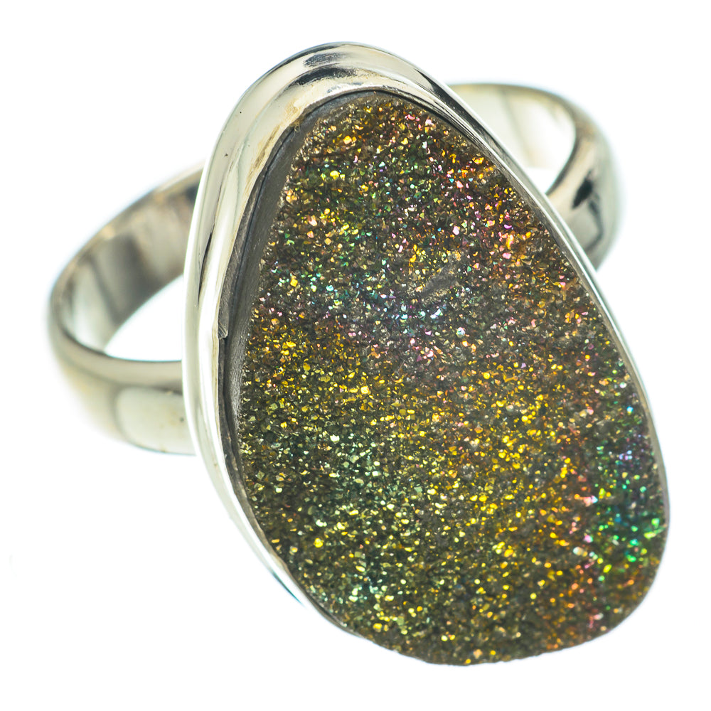 Spectro Pyrite Druzy Rings handcrafted by Anasilvercos - RING59752