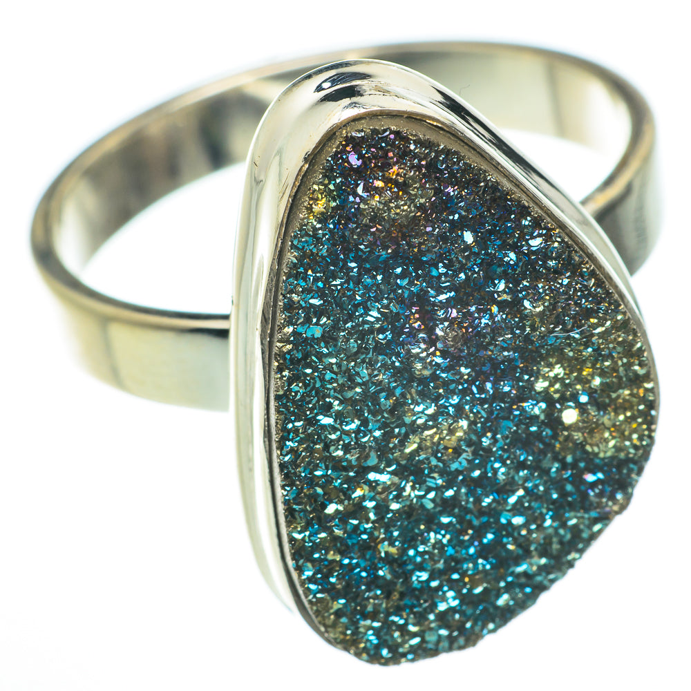 Spectro Pyrite Druzy Rings handcrafted by Anasilvercos - RING59802
