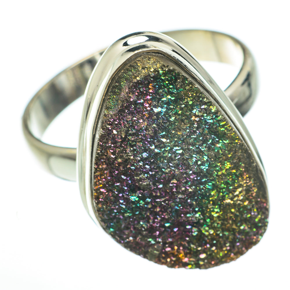 Spectro Pyrite Druzy Rings handcrafted by Anasilvercos - RING59831