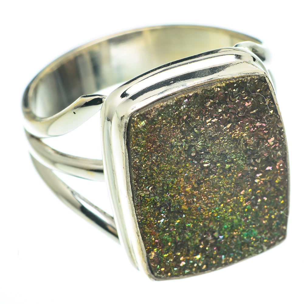 Spectro Pyrite Druzy Rings handcrafted by Anasilvercos - RING59859