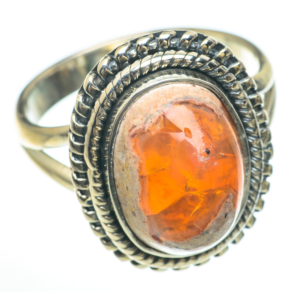 Mexican Fire Opal Rings handcrafted by Anasilvercos - RING59896