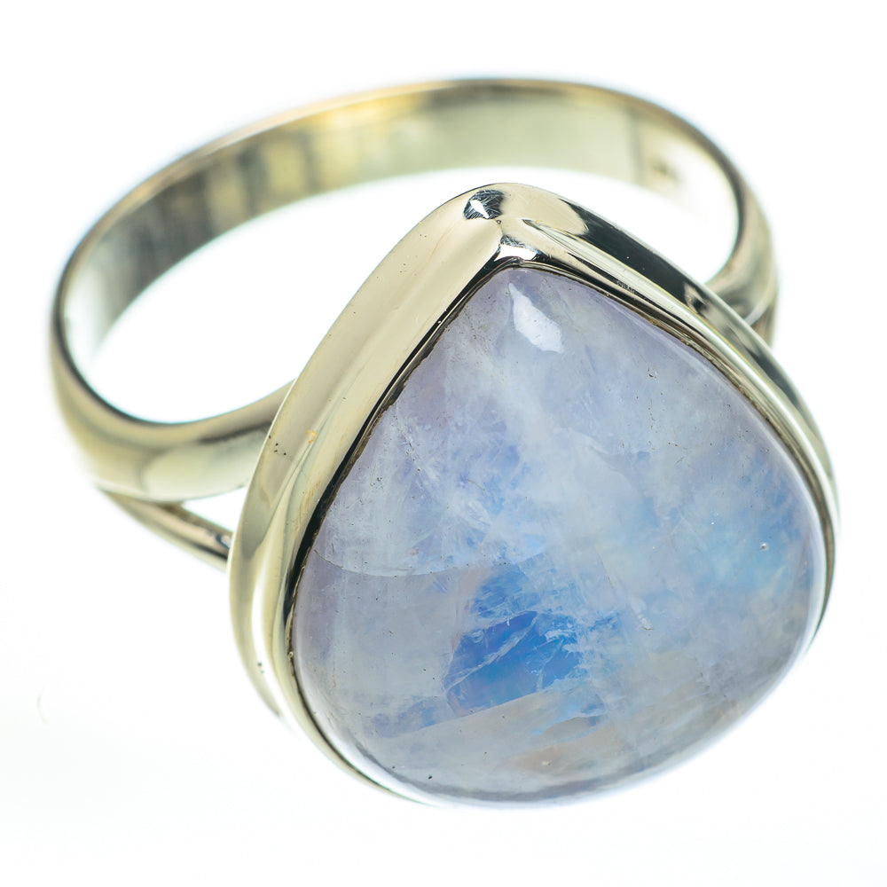 Rainbow Moonstone Rings handcrafted by Anasilvercos - RING59920