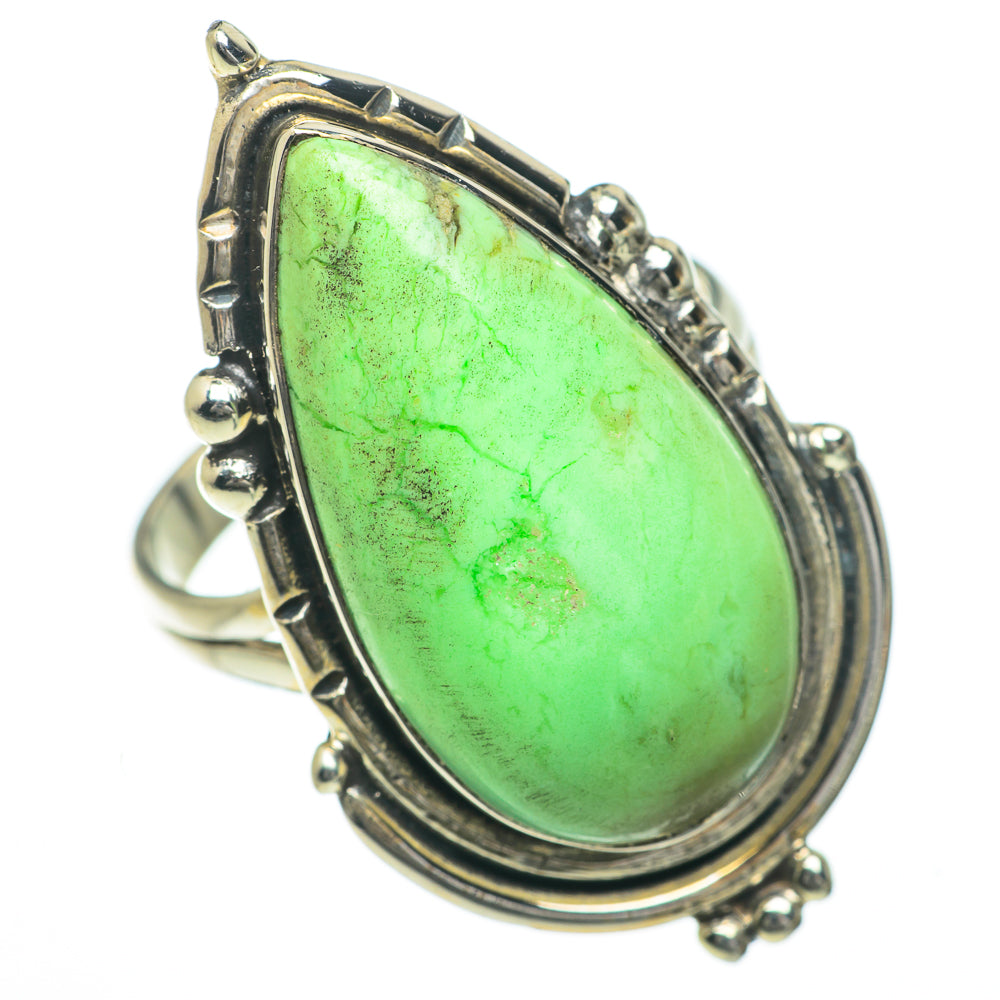 Lemon Chrysoprase Rings handcrafted by Anasilvercos - RING60099