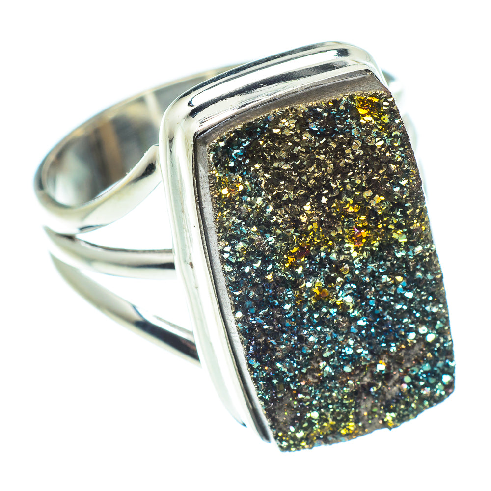 Spectro Pyrite Druzy Rings handcrafted by Anasilvercos - RING60124