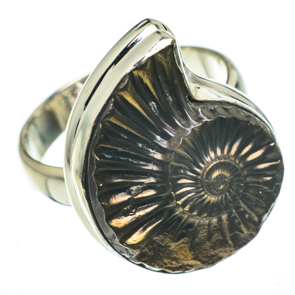 Pyrite Ammonite Rings handcrafted by Anasilvercos - RING60246