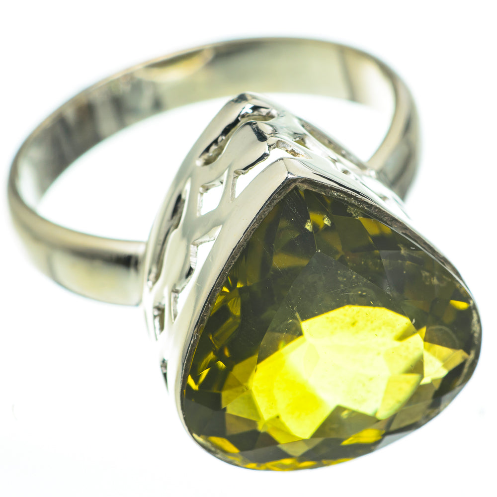 Olive Quartz Rings handcrafted by Anasilvercos - RING60256