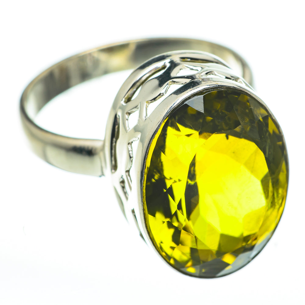 Olive Quartz Rings handcrafted by Anasilvercos - RING60257
