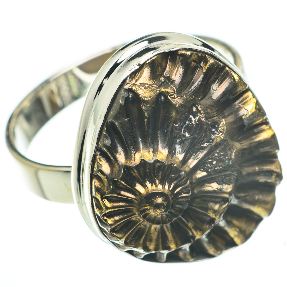 Pyrite Fossil Rings handcrafted by Anasilvercos - RING60286