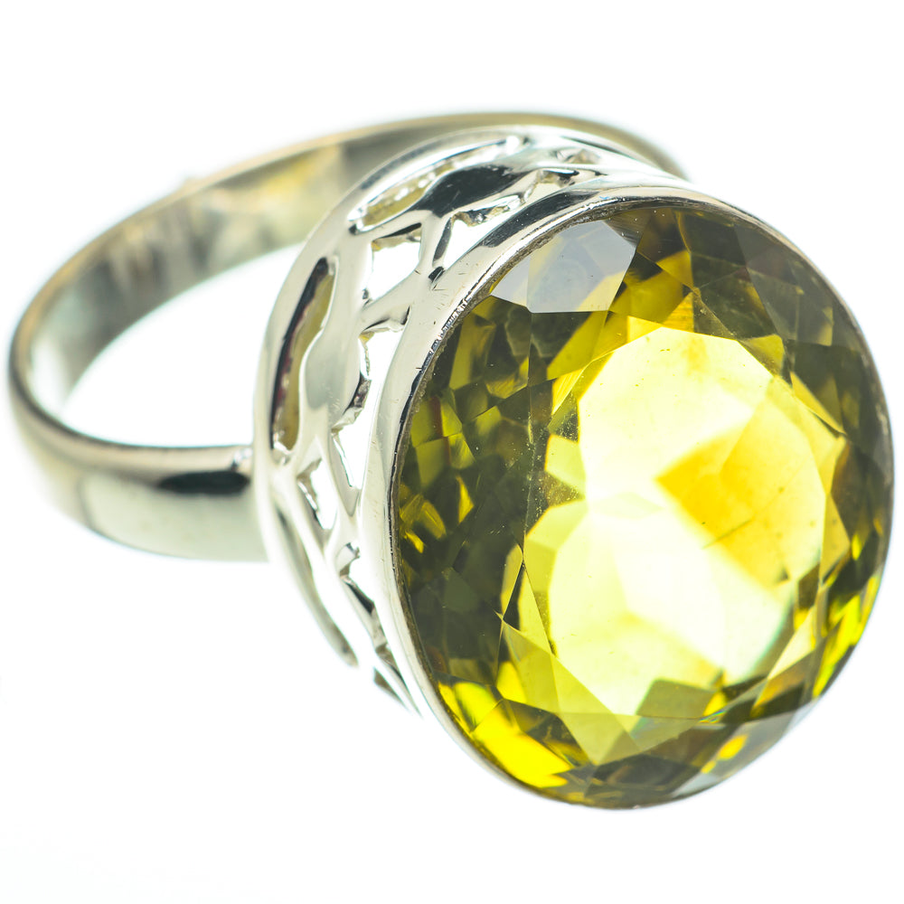 Olive Quartz Rings handcrafted by Anasilvercos - RING60333