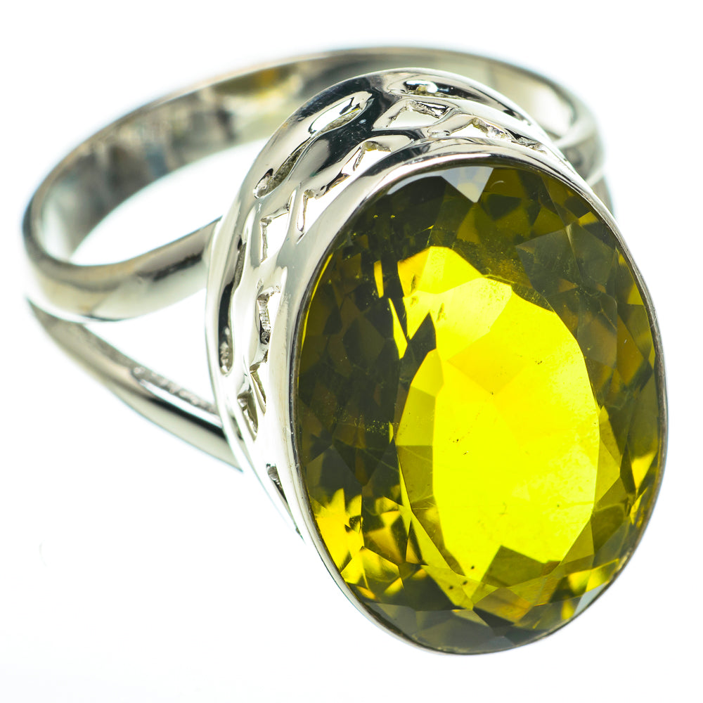 Olive Quartz Rings handcrafted by Anasilvercos - RING60385