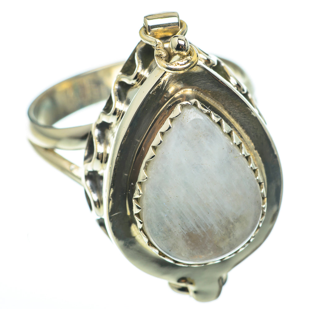 Rainbow Moonstone Rings handcrafted by Anasilvercos - RING60409