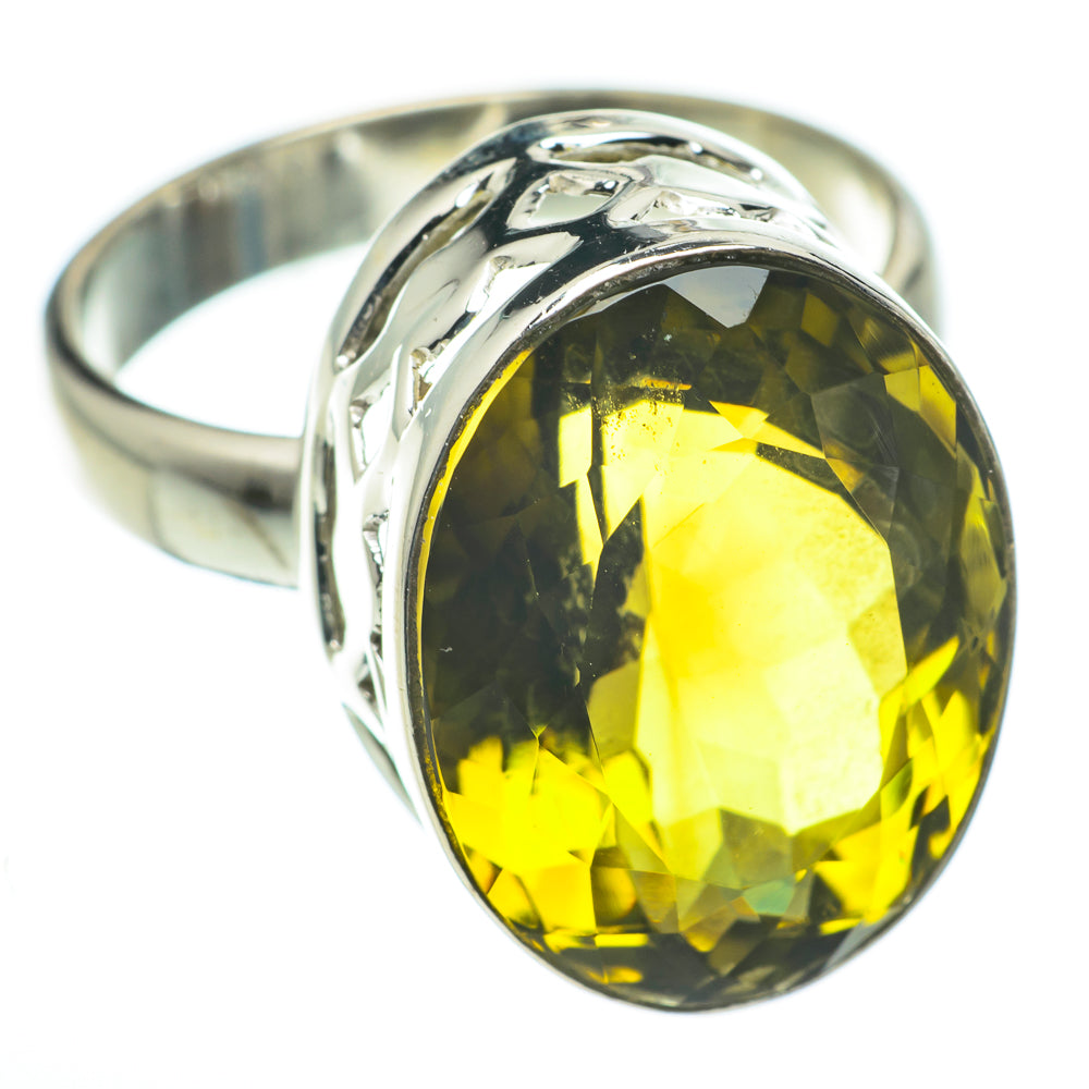 Olive Quartz Rings handcrafted by Anasilvercos - RING60414