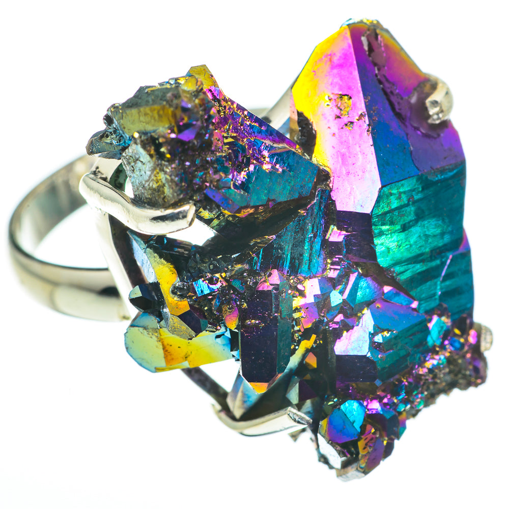 Titanium Sunshine Druzy Rings handcrafted by Anasilvercos - RING60649