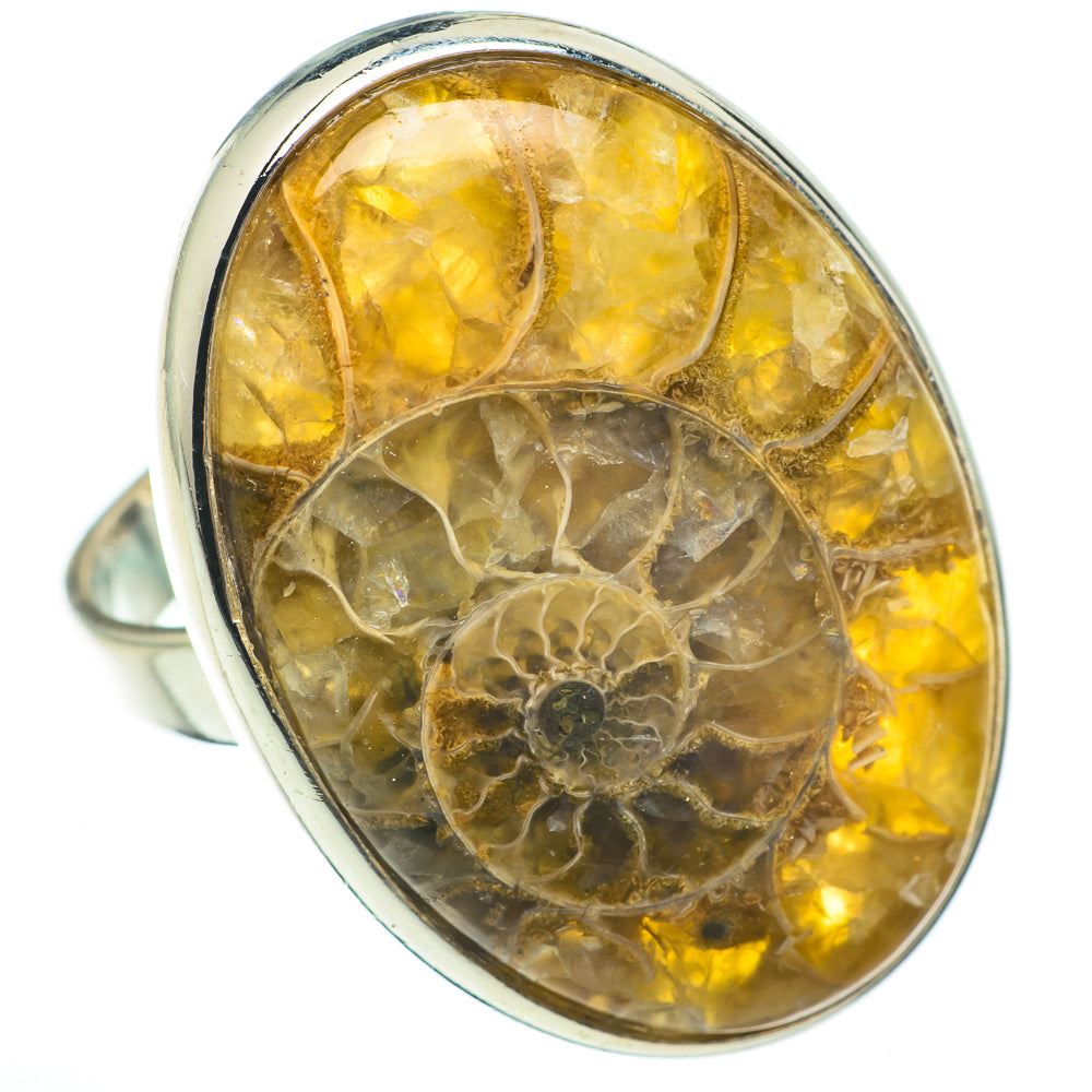 Ammonite Fossil Rings handcrafted by Anasilvercos - RING60664