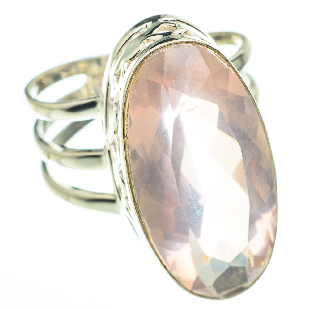 Rose Quartz Rings handcrafted by Anasilvercos - RING60726