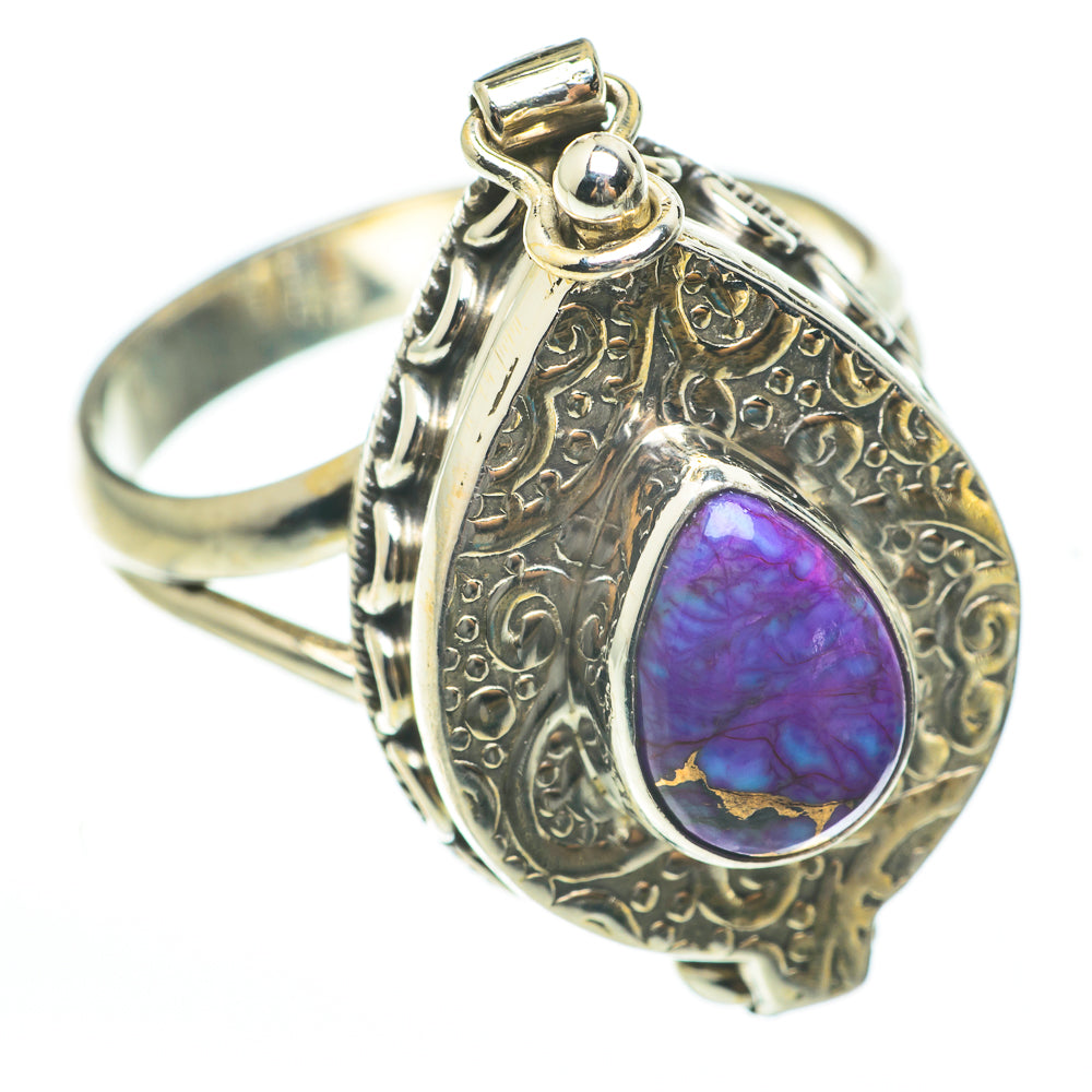 Purple Copper Composite Turquoise Rings handcrafted by Anasilvercos - RING60729