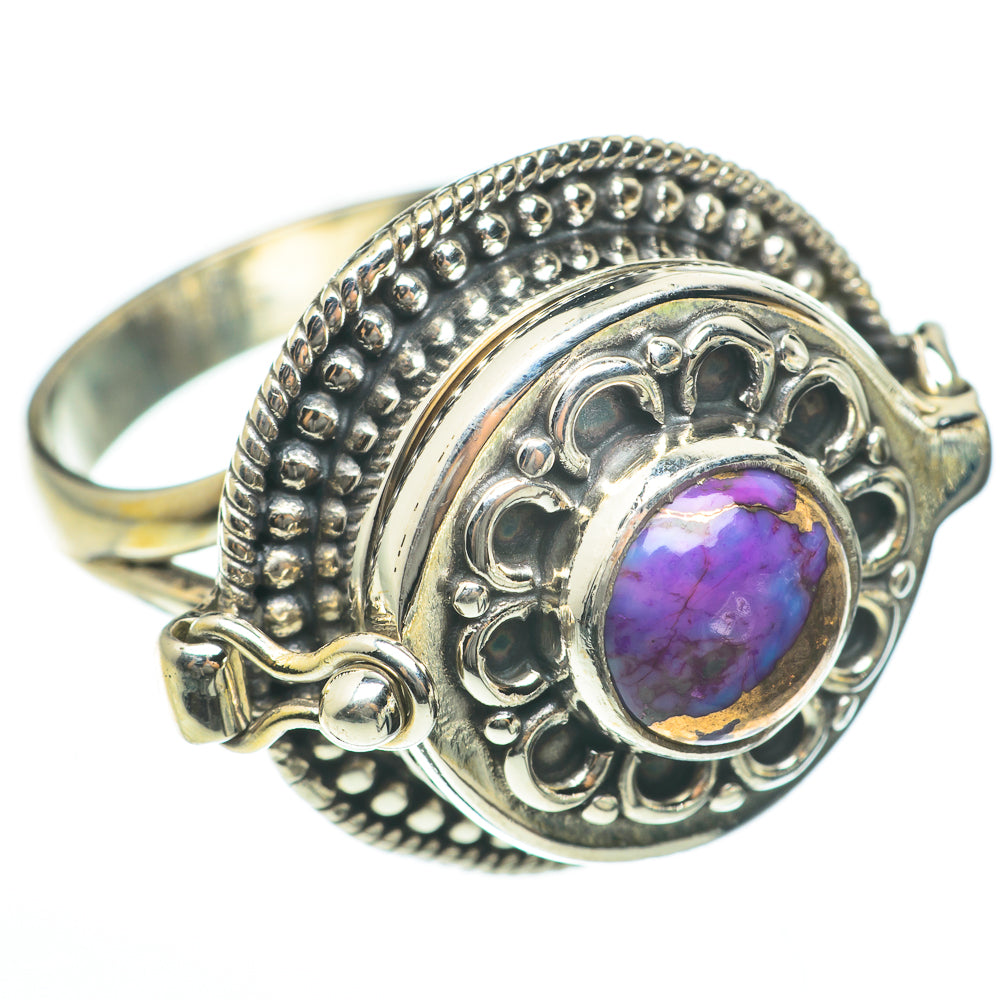 Purple Copper Composite Turquoise Rings handcrafted by Anasilvercos - RING60750