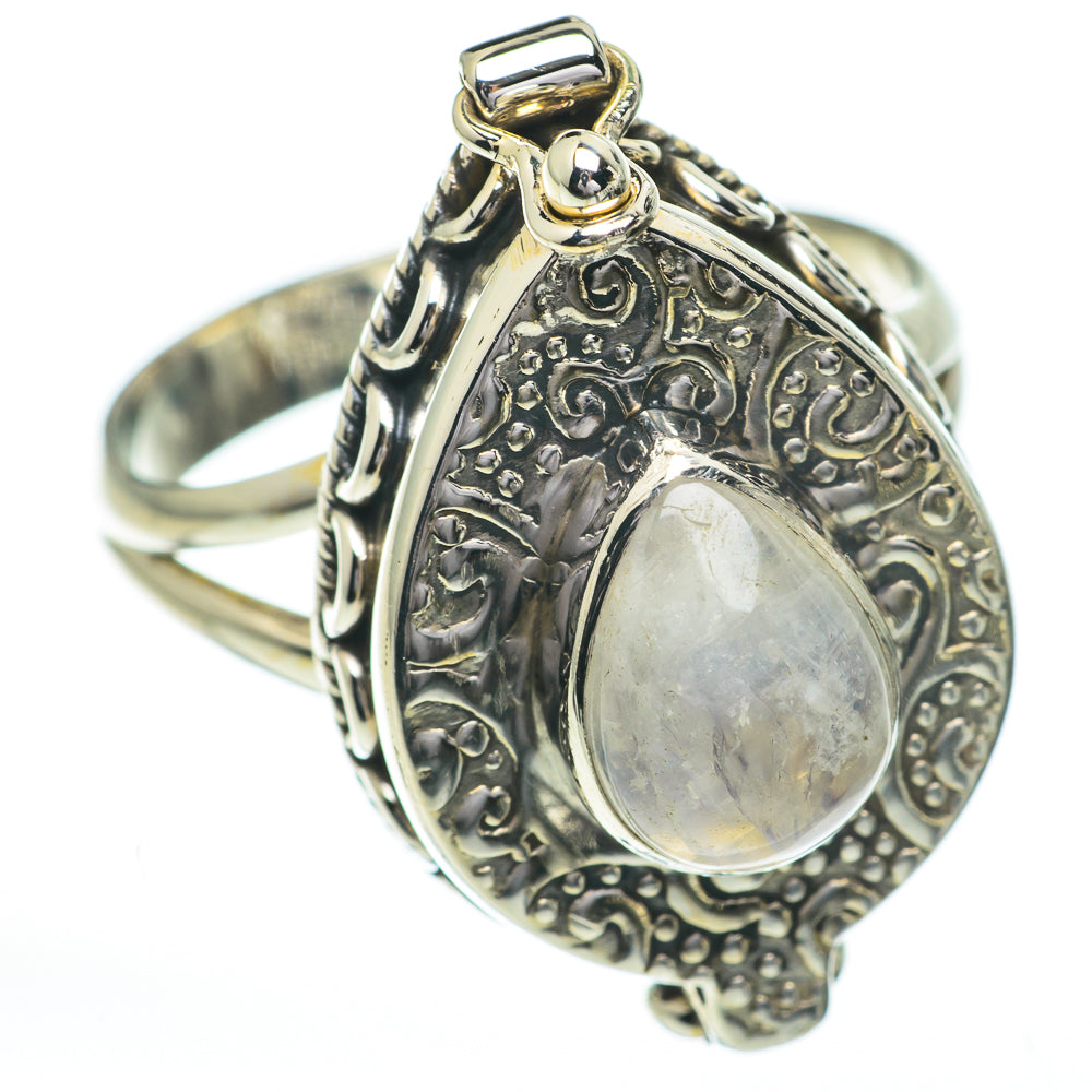 Rainbow Moonstone Rings handcrafted by Anasilvercos - RING60778