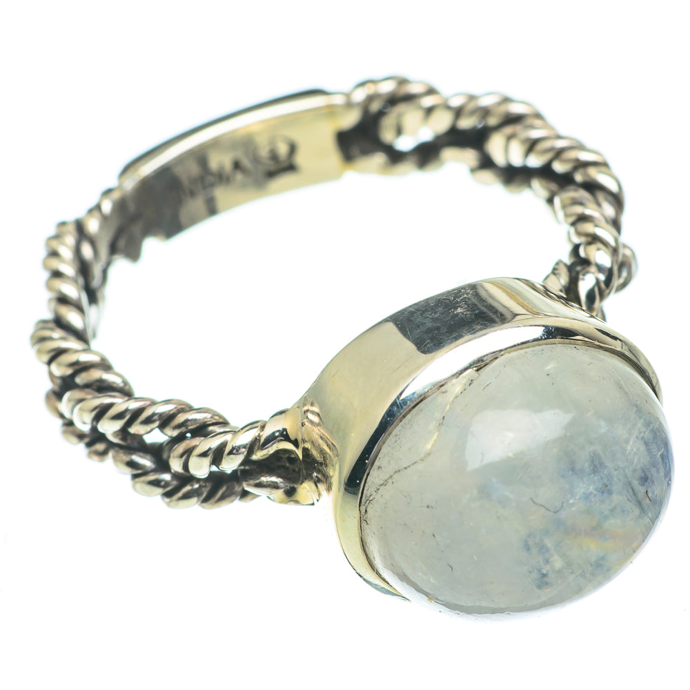 Rainbow Moonstone Rings handcrafted by Anasilvercos - RING60779