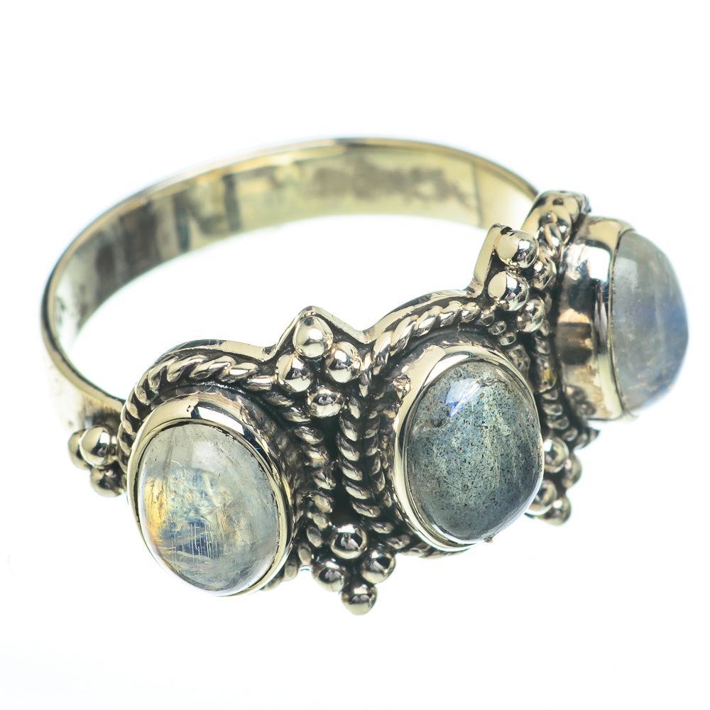 Rainbow Moonstone Rings handcrafted by Anasilvercos - RING60808