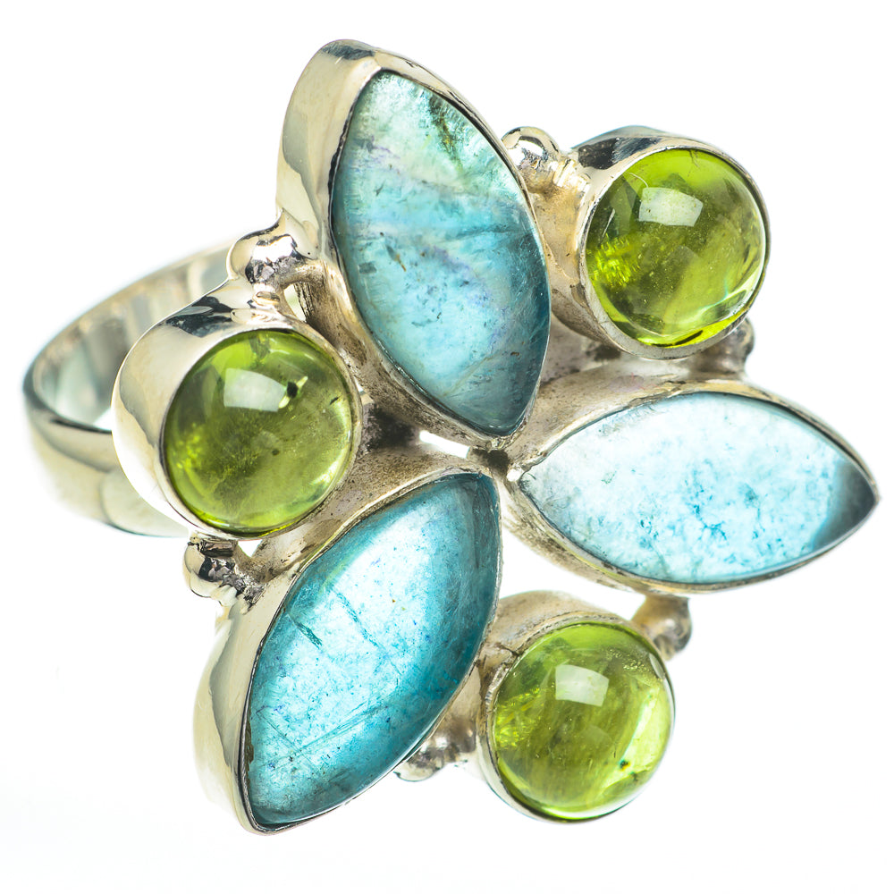 Blue Fluorite Rings handcrafted by Anasilvercos - RING60916