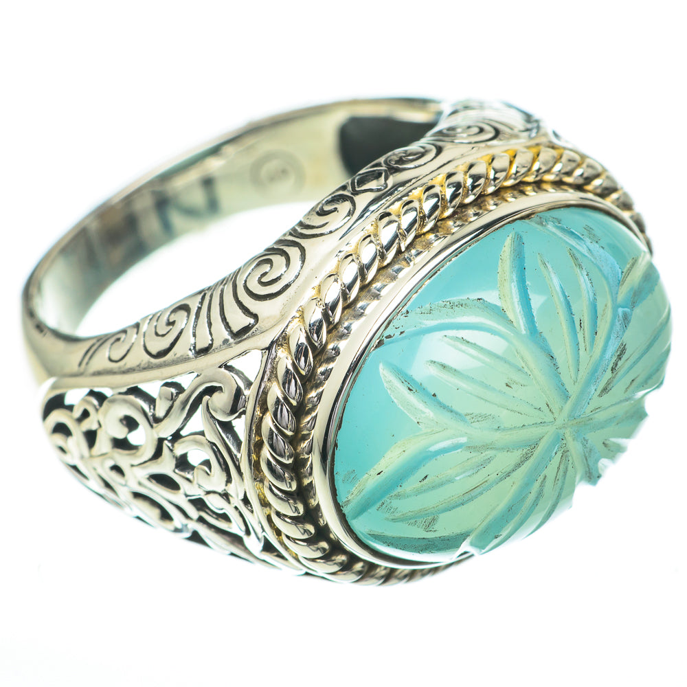 Aqua Chalcedony Rings handcrafted by Anasilvercos - RING60957