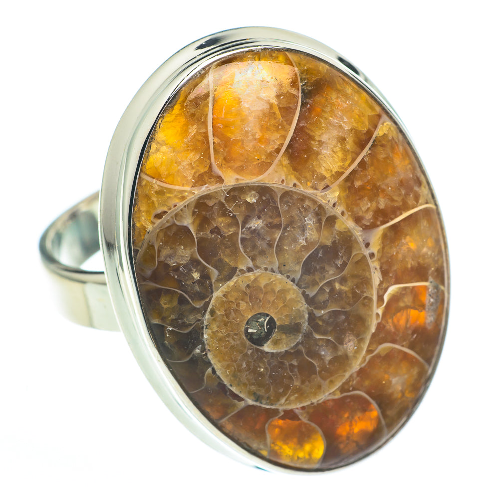 Ammonite Fossil Rings handcrafted by Anasilvercos - RING61069
