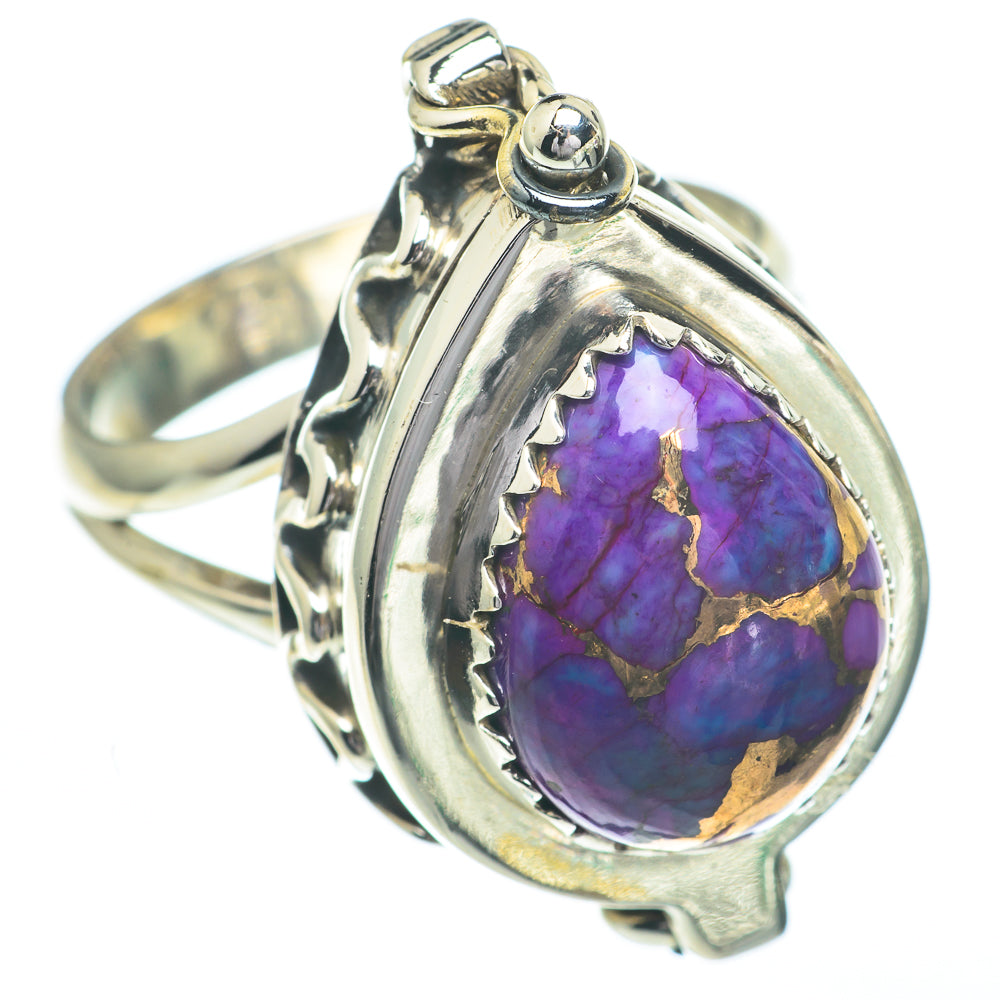 Purple Copper Composite Turquoise Rings handcrafted by Anasilvercos - RING61073