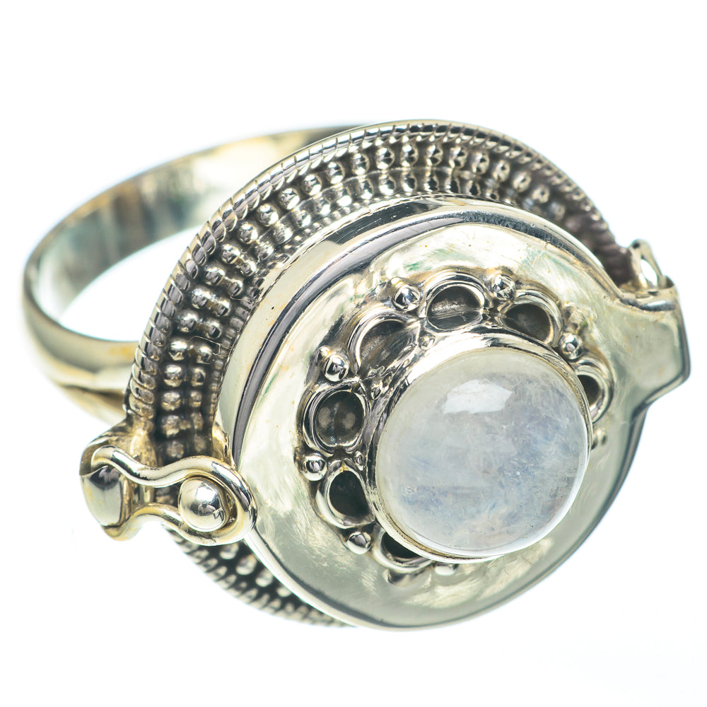 Rainbow Moonstone Rings handcrafted by Anasilvercos - RING61077