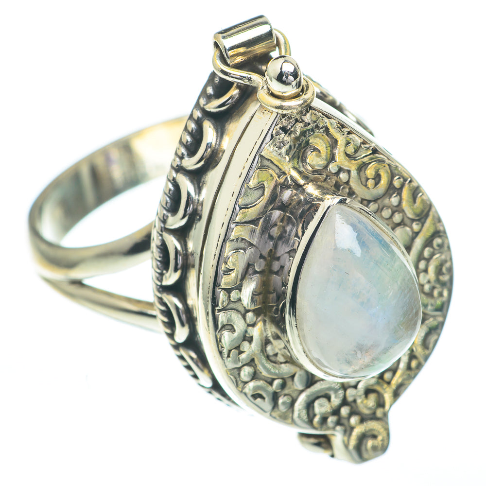 Rainbow Moonstone Rings handcrafted by Anasilvercos - RING61078