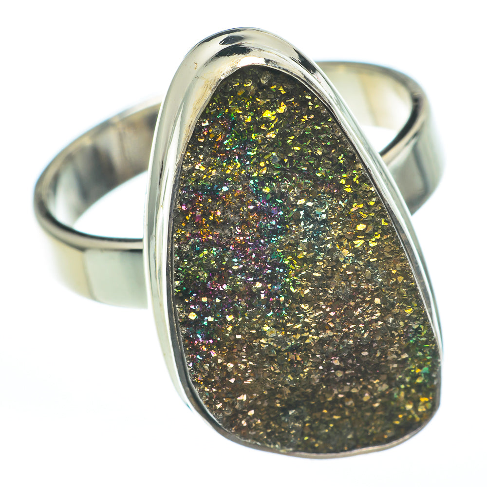 Spectro Pyrite Druzy Rings handcrafted by Anasilvercos - RING61165