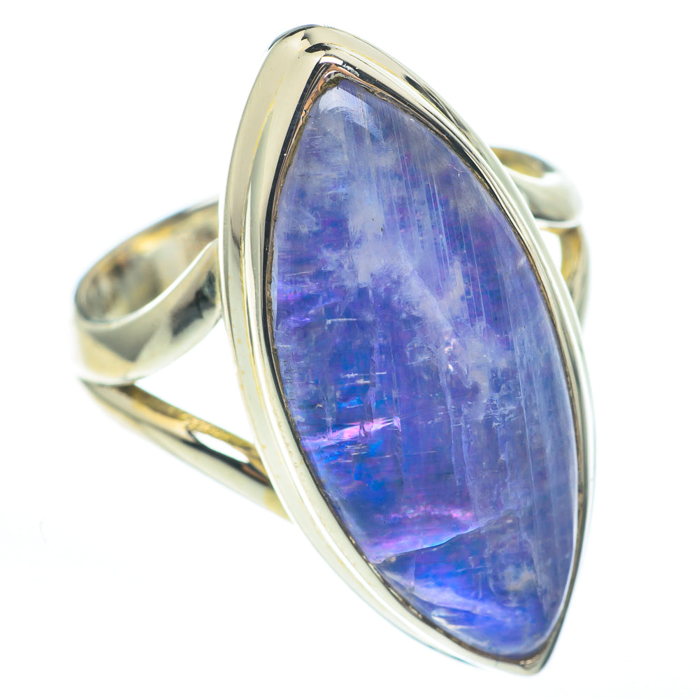 Rainbow Moonstone Rings handcrafted by Anasilvercos - RING61257