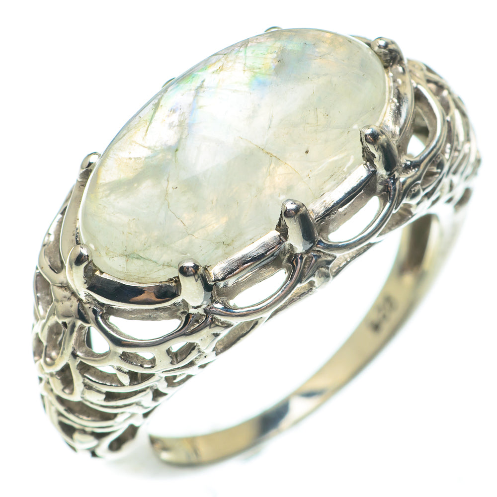 Rainbow Moonstone Rings handcrafted by Anasilvercos - RING61260