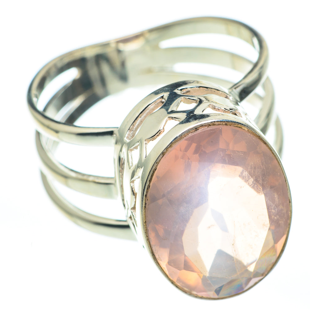 Rose Quartz Rings handcrafted by Anasilvercos - RING61271