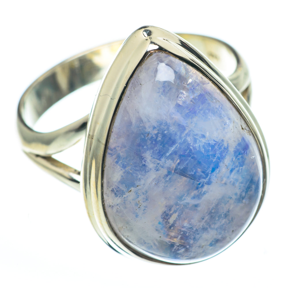 Rainbow Moonstone Rings handcrafted by Anasilvercos - RING61332