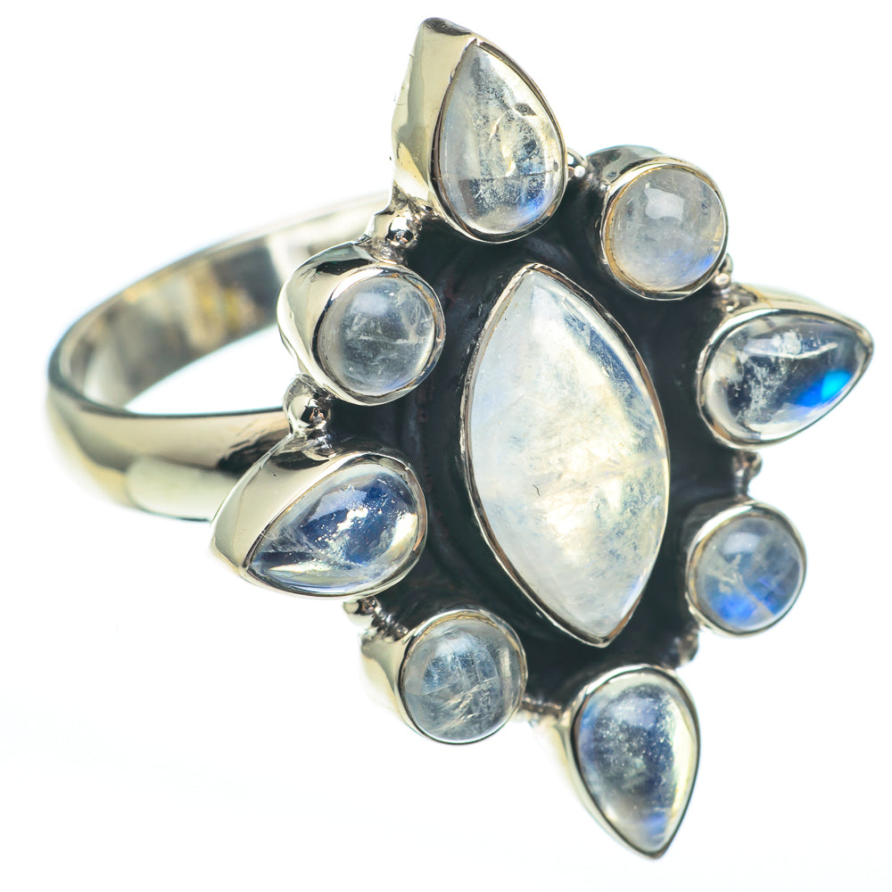 Rainbow Moonstone Rings handcrafted by Anasilvercos - RING61350