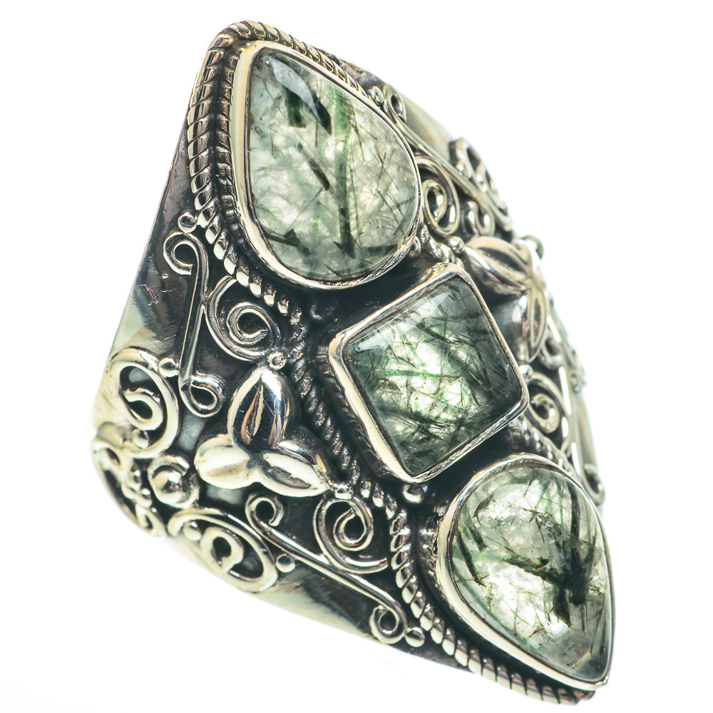 Tourmalinated Quartz Rings handcrafted by Anasilvercos - RING61411